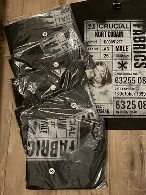 Crucial Fabrics Kurt Cobain Graphic Black T-Shirt